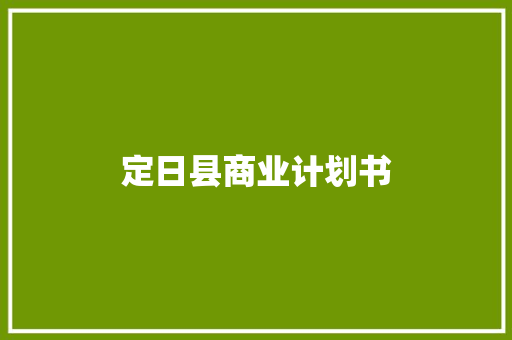 定日县商业计划书