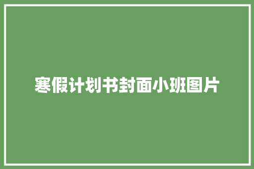 寒假计划书封面小班图片