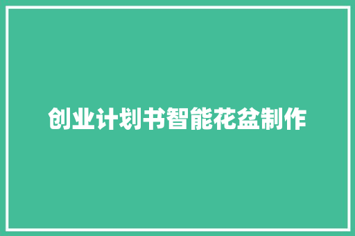 创业计划书智能花盆制作