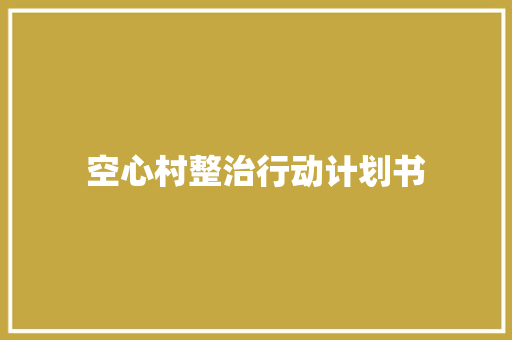 空心村整治行动计划书