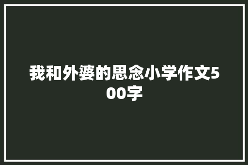 我和外婆的思念小学作文500字 诗歌创作