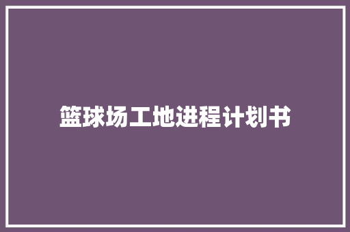 篮球场工地进程计划书