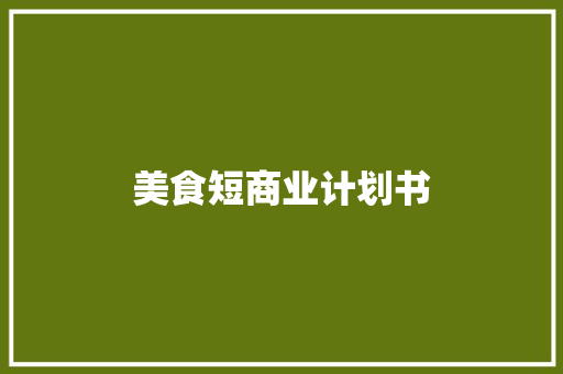 美食短商业计划书