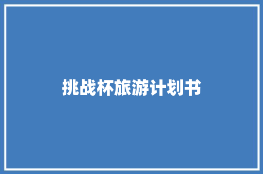 挑战杯旅游计划书 报告写作