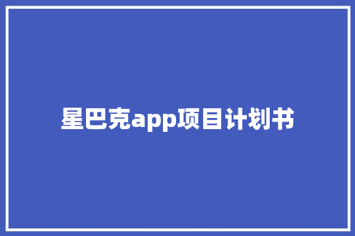 星巴克app项目计划书 写作素材