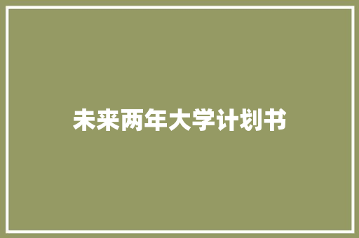 未来两年大学计划书