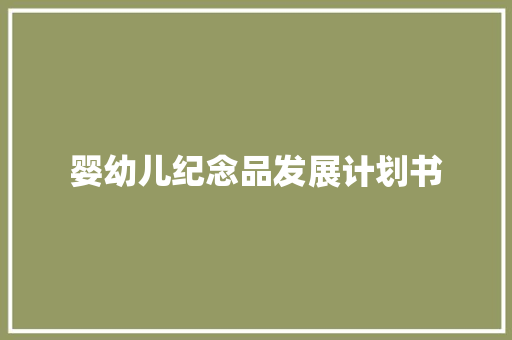 婴幼儿纪念品发展计划书