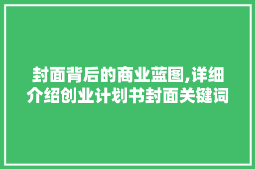 封面背后的商业蓝图,详细介绍创业计划书封面关键词 写作素材