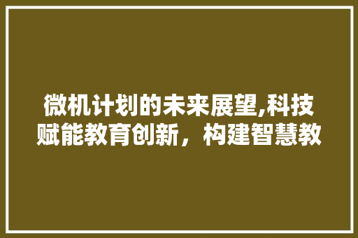 微机计划的未来展望,科技赋能教育创新，构建智慧教育新生态