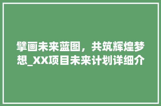 擘画未来蓝图，共筑辉煌梦想_XX项目未来计划详细介绍