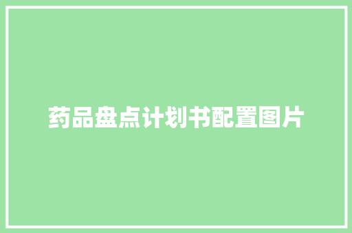 药品盘点计划书配置图片 词汇积累