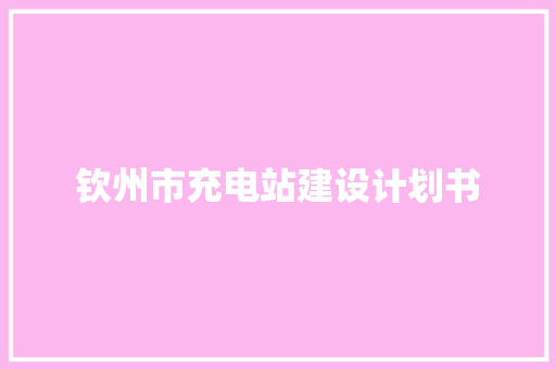 钦州市充电站建设计划书 词汇积累