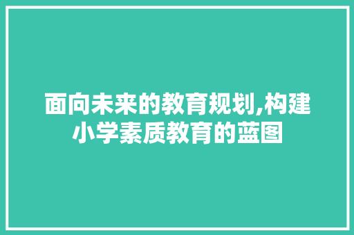 面向未来的教育规划,构建小学素质教育的蓝图
