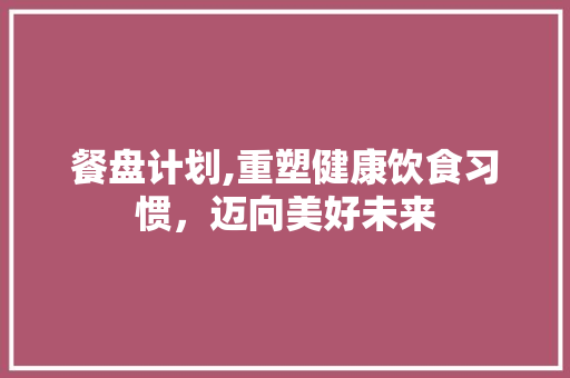 餐盘计划,重塑健康饮食习惯，迈向美好未来