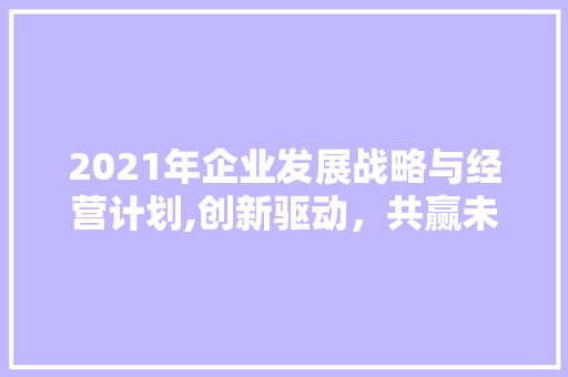 2021年企业发展战略与经营计划,创新驱动，共赢未来