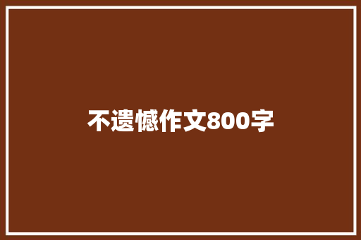 不遗憾作文800字 商业文案
