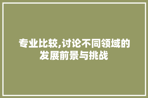 专业比较,讨论不同领域的发展前景与挑战 诗歌创作
