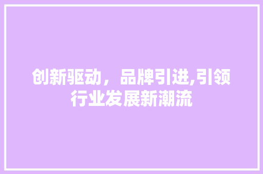 创新驱动，品牌引进,引领行业发展新潮流