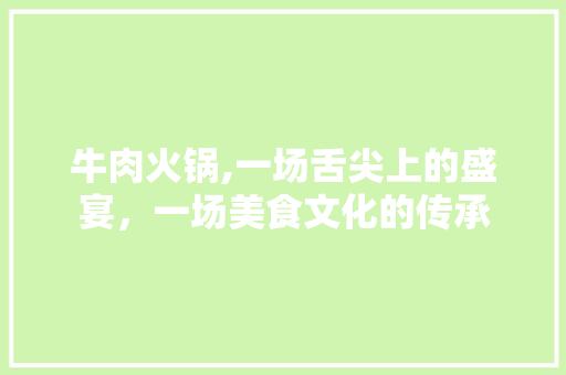 牛肉火锅,一场舌尖上的盛宴，一场美食文化的传承
