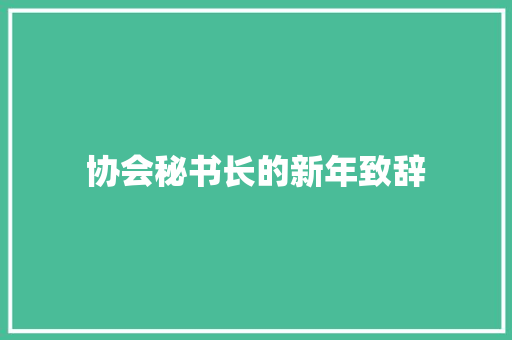 协会秘书长的新年致辞 写作技巧