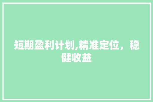 短期盈利计划,精准定位，稳健收益