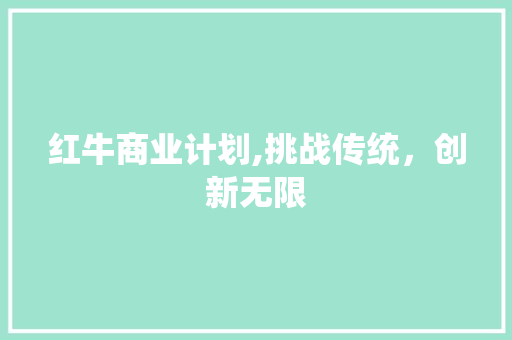 红牛商业计划,挑战传统，创新无限