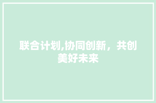 联合计划,协同创新，共创美好未来