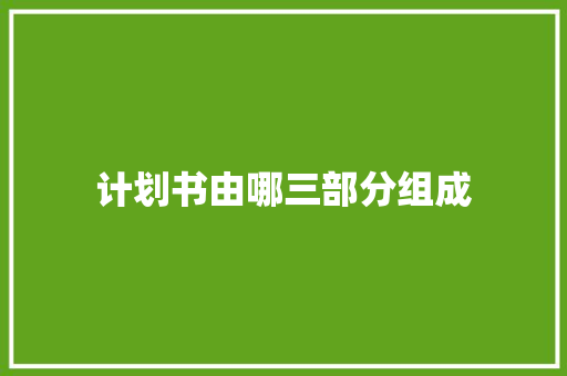 计划书由哪三部分组成