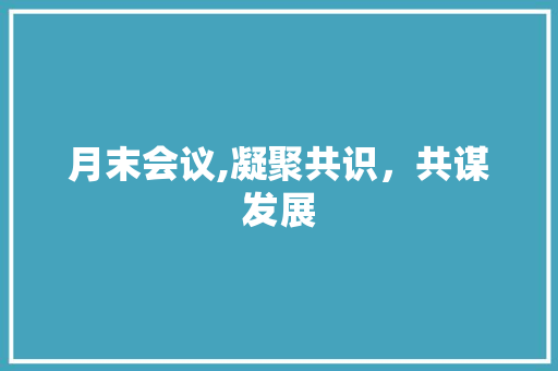 月末会议,凝聚共识，共谋发展 范文赏析
