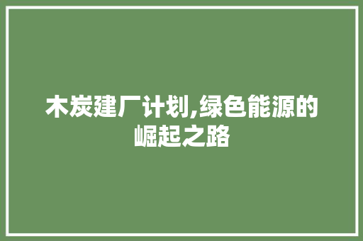 木炭建厂计划,绿色能源的崛起之路