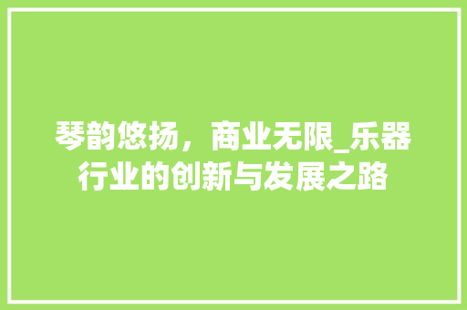 琴韵悠扬，商业无限_乐器行业的创新与发展之路 商业文案
