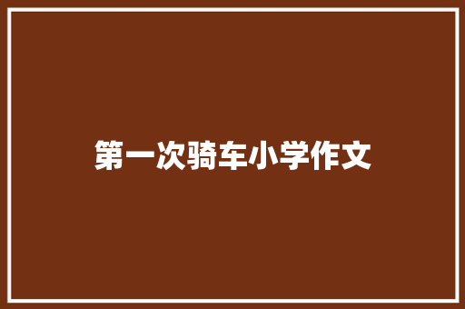 第一次骑车小学作文 词汇积累