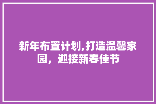 新年布置计划,打造温馨家园，迎接新春佳节