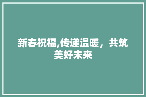 新春祝福,传递温暖，共筑美好未来