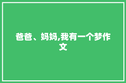 爸爸、妈妈,我有一个梦作文