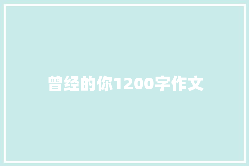 曾经的你1200字作文 词汇积累