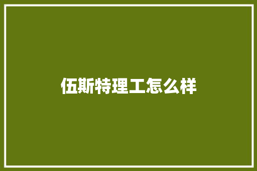 伍斯特理工怎么样