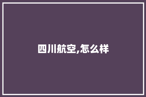 四川航空,怎么样