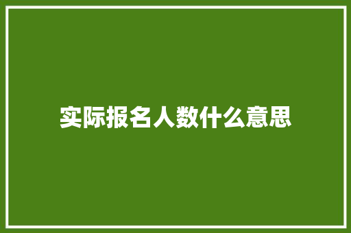 实际报名人数什么意思