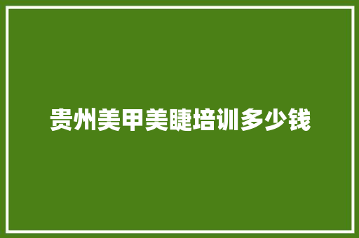 贵州美甲美睫培训多少钱