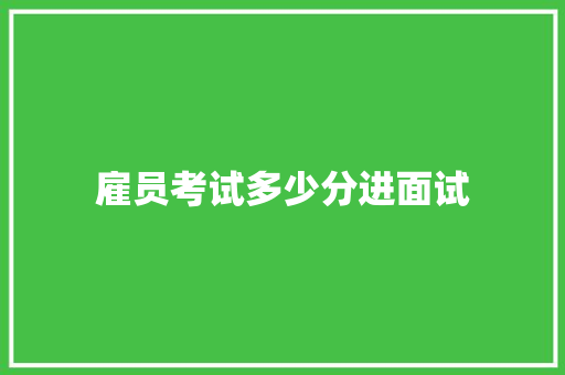 雇员考试多少分进面试
