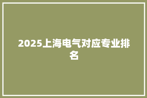 2025上海电气对应专业排名 简历模板