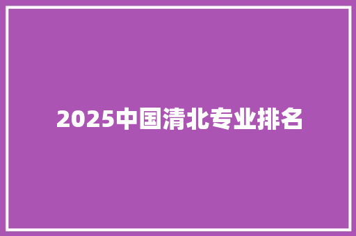 2025中国清北专业排名 写作素材