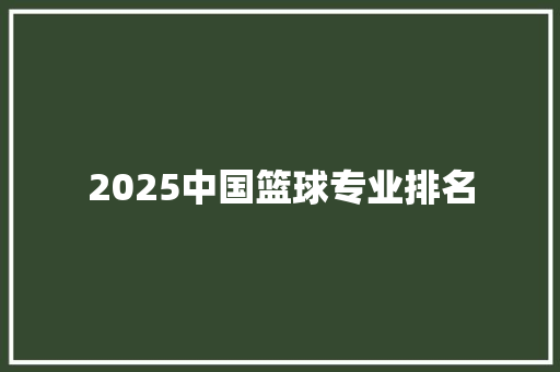 2025中国篮球专业排名 写作技巧