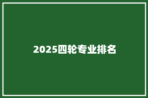 2025四轮专业排名