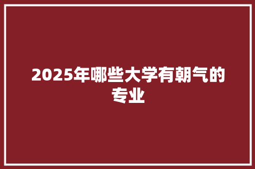 2025年哪些大学有朝气的专业