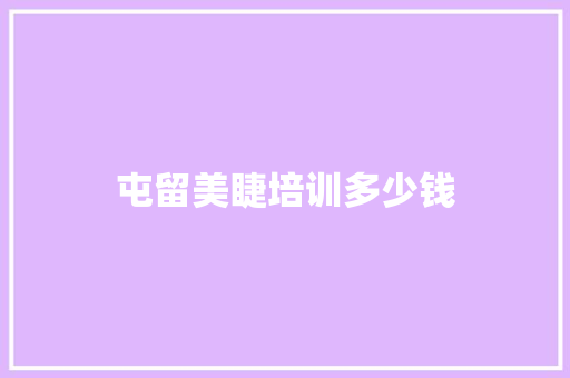 屯留美睫培训多少钱