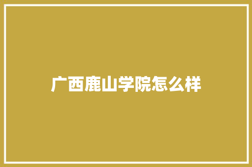 广西鹿山学院怎么样 简历模板