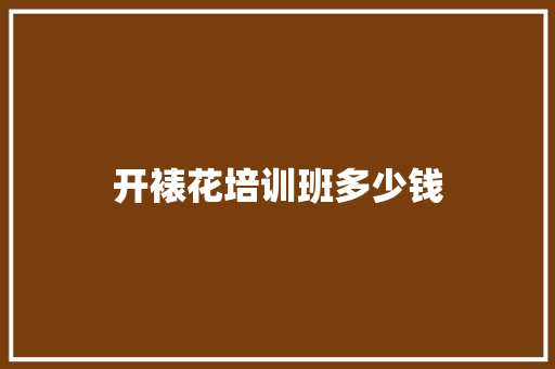 开裱花培训班多少钱
