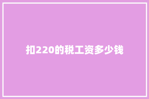扣220的税工资多少钱